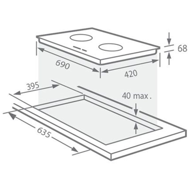 Kích thước bếp từ Giovani G-252T Kích thước bếp từ Giovani G-252T