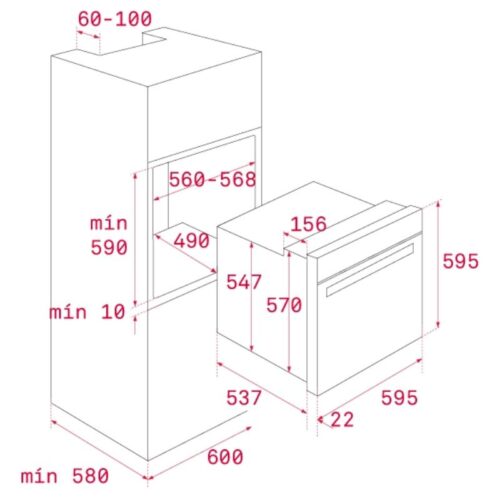 Kích thước lò nướng Teka HBB 720