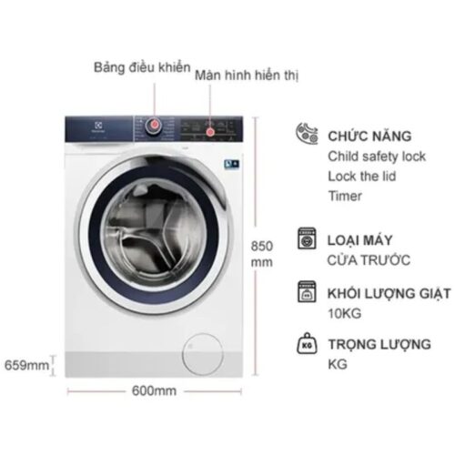 Kích thước máy giặt Electrolux EWF1042BDWA