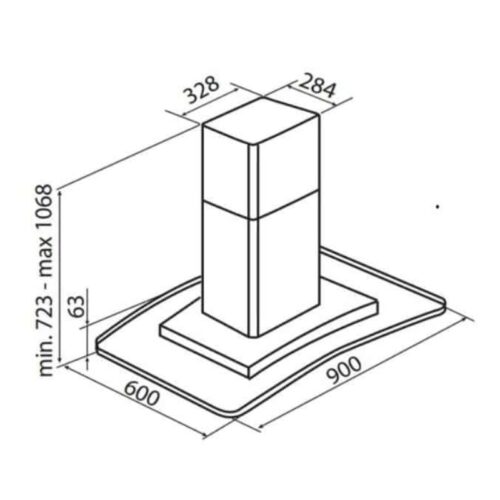 Kích thước máy hút mùi Hafele 539.82.603