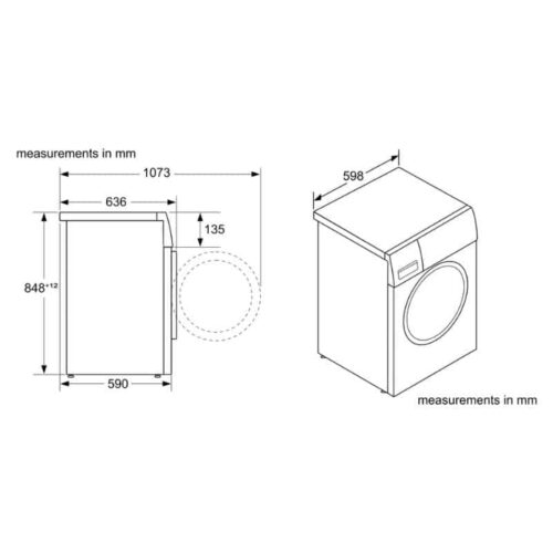 Kích thước máy giặt quần áo Bosch WGG234E0SG