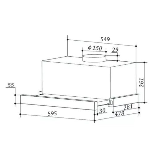 Kích thước máy Hút Khử Mùi Eurogold EUH01160