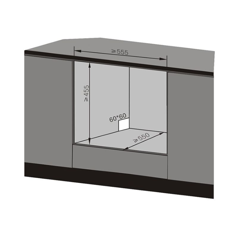 Kích thước lắp đặt máy rửa bát Texgio TG-DT2026 Kích thước lắp đặt máy rửa bát Texgio TG-DT2026