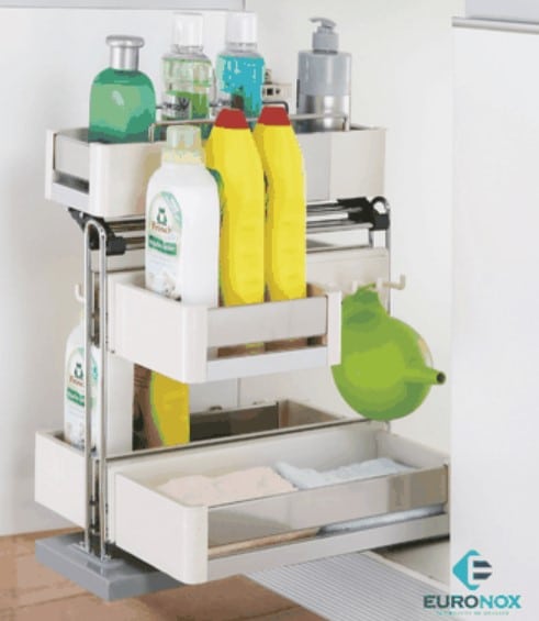 Kệ đựng chất tẩy rửa inox nan kết hợp nhựa Euronox EU3-350SP