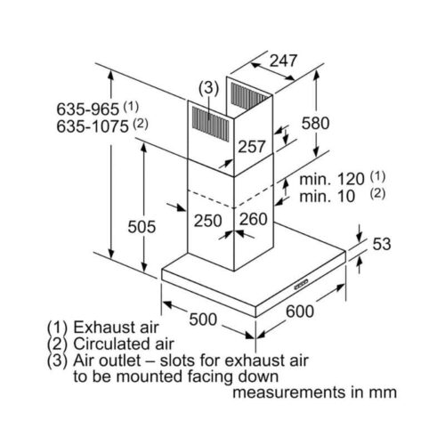 Kích thước máy hút mùi Bosch DWB66DM50B